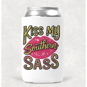 Kiss My Southern Sass Western 12OZ Can Cooler Drink Koozie (5 Pack)